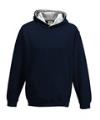 JH003B KIDS VARSITY HOODIE New French Navy / Heather colour image